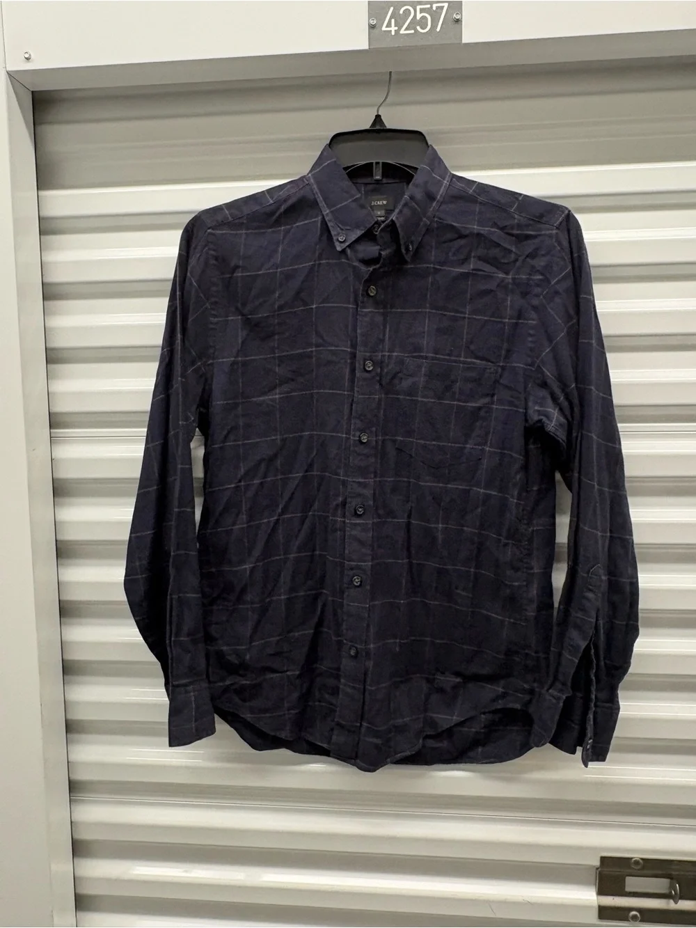 J.CREW Blue Check Button-Down Long Sleeve Button-Up Shirt Pockets Men's S